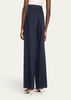 Estella Pleated Wide-Leg Linen Pants