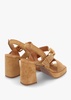 Athens Tan Suede Block Heel Platform Sandals