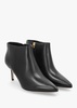 Lizie Burnished Black Leather Heeled Ankle Boots