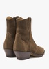 Addax Tan Suede Western Ankle Boots