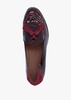 Simone Burgundy Patent Moc Croc Low Wedge Moccasins