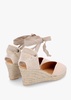 Juana Beige Suede Wedge Espadrilles