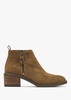 Ackie Tan Suede Western Ankle Boots