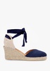 Juana Dark Navy Suede Wedge Espadrilles