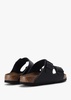 Arizona Black Natural Leather Two Bar Mules