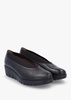 Agadir Black Leather Wedge Shoes