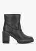 Allington Heights Black Leather Block Heel Ankle Boots