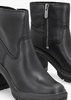 Allington Heights Black Leather Block Heel Ankle Boots