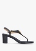 Westcott Black Leather Toe Post Heeled Sandals