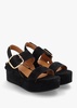 Altona Black Suede Flatform Sandals