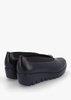 Agadir Black Leather Wedge Shoes