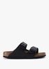 Arizona Black Natural Leather Two Bar Mules