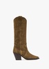 Aquatic Tan Suede Western Knee Boots