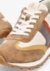 Dani Colour Block Soft White Camel Multi Suede Trainers