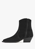 Addax Black Suede Western Ankle Boots