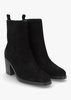 Adios Black Suede Western Chelsea Mid-Heel Boots