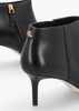 Lizie Burnished Black Leather Heeled Ankle Boots