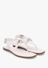 Vivienne White Leather Toe Post Sandals