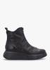 Beti Black Leather Wedge Ankle Boots