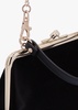 Granny Frame Black Cotton Velvet Purse On A Chain