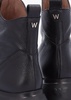 Beti Black Leather Wedge Ankle Boots