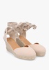 Juana Beige Suede Wedge Espadrilles