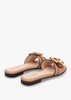 Ellis Tan Leather Bamboo Buckle Flat Mules