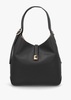 Large Deco Black Leather Shoulder Bag