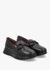 Rose Black Leather Pebbled Leather Loafers