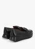 Rose Black Leather Pebbled Leather Loafers