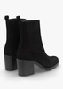 Adios Black Suede Western Chelsea Mid-Heel Boots