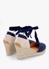 Juana Dark Navy Suede Wedge Espadrilles