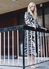 Nora Zebra Print Faux Fur Longline Coat