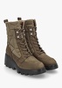 Toronto Khaki Suede & Nylon Wedge Ankle Boots