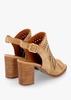 Arona Tan Suede Laser Cut Block Heel Sandals