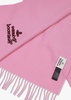 Unisex Embroidered Pink Wool Scarf