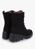 Toronto Black Suede & Nylon Wedge Ankle Boots