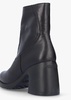 Min Black Leather Block Heel Ankle Boots