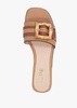 Ellis Tan Leather Bamboo Buckle Flat Mules