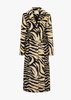 Nora Zebra Print Faux Fur Longline Coat