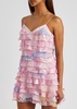 Agrace ruffled chiffon mini dress 