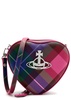 Louise Heart tartan leather cross-body bag 