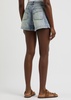 denim mini shorts