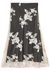 Floral sequin-embellished mesh midi skirt