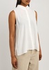 Sleeveless silk-georgette shirt 