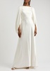 Kami cape-effect silk-satin gown