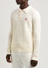 Textured wool-blend polo jumper 