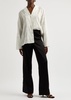 Straight-leg satin trousers