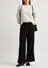 Wide-leg pleated trousers