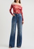 Button-through wide-leg jeans 